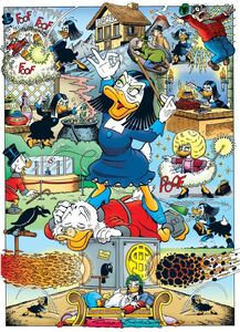 Various depictions of Magica de Spell by Keno Don Rosa