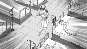 Mimi during the malpractice accident.