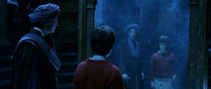 Quirrell with Harry before the Mirror of Erised.