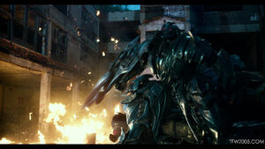 Megatron after being informed by Barricade that he wasn't able to retrieve the Talisman.