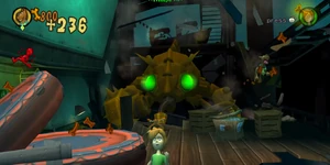 The Deep One chasing Shaggy and Scooby.