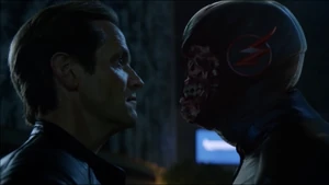 Eobard face-to-face with Black Flash.