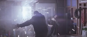 Rick is electrocuted by a fuse box