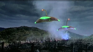 A series of Martian ships.