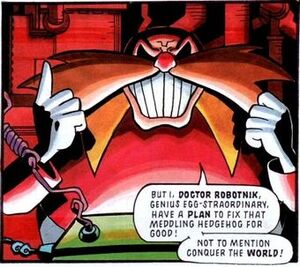 Dr. Robotnik's first appearance having a very similar appearence to his classic Japanese design.