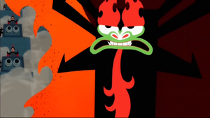 Aku annoyed by the presence of the Scotsman's army.