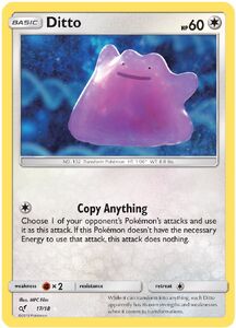Ditto's Pokémon card.