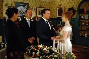 Matthew delivering his wedding vows to Anna on their wedding day.