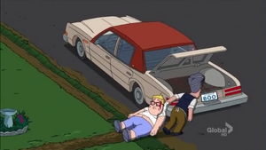Gus dragging Donny's corpse away in the latter's final appearance.