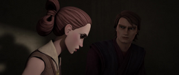 Upon his wife's mission to Scipio and subsequent reencounter with Rush Clovis, when she was accused of sabotage and her aide Teckla Minnau was killed, Skywalker was sent to protect Amidala, but was upset to hear that Clovis was involved.