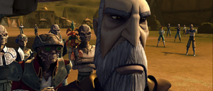 Dooku arrived at their destination, but after stepping onto the planet Florrum Dooku was surrounded at blasterpoint by the gang.