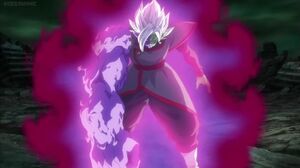 Fused Zamasu mutates into a grotesque form.