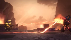 Ingressus deflecting Achillean's attack.