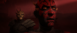 Darth Maul learns of the Clone Wars.