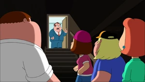 Principal Shepherd locking the Griffin Family in their basement.