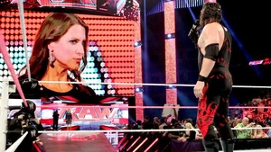 Declaring his alligence to "The Authority" to Stephanie McMahon.