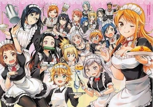 Makima and the other Shonen Jump Heroines in Maid Outfit.