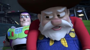 Stinky Pete is captured..jpg (181 KB) "You'll all be ruined, forgotten, spending eternity rotting in some landfill!" - Pete's breakdown, foolishly believing they'll be destroyed by Andy. Ironically, the landfill part ends up happening in the third film.