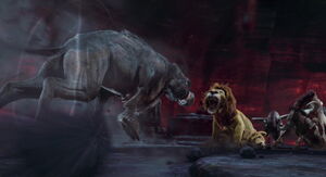 Samson unleashes an even more forceful and louder roar.