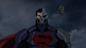 Cyborg Superman witnessing the Parademon attack