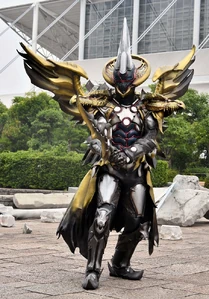 Gamedeus armed with his sword.