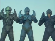 The three types of aliens commonly used by the Space Mafia - Leto, Bona and Kell.