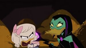 Webby angry with Magica for what she did to Lena prepares to fight her.