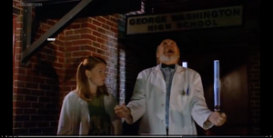 Hugo's evil laugh.