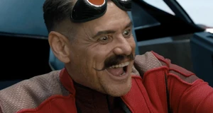 Dr. Robotnik inside the cockpit of his Prototype hovercraft