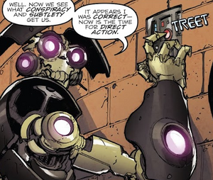 Malignus presses the button to activate the missile.