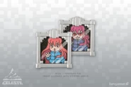 An official double-sided pin featuring Madeline and Badeline.