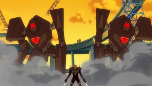 Slade engaging Superman.