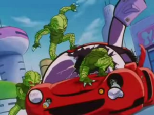 Saibamen as they briefly appear in Dragon Ball GT.