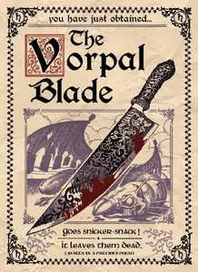 Vorpal Blade poster with Jabberwock in the background.