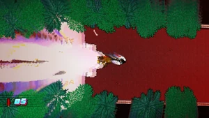 The Son defeating Tony by blasting him away with his shotgun.