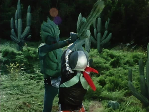 Saboteguron 4.jpg (241 KB) Saboteguron fighting Kamen Rider 1.