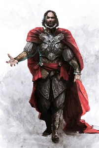 Concept art of Cesare with armor.