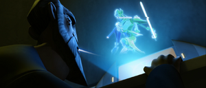 Dooku advised Grievous to follow the green mist, which was the witch's magic.