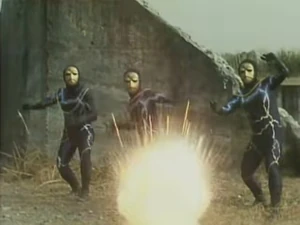 Fightrow reacting to an explosion.