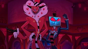 Vox and Valentino gloating about their schemes of rising to the top of the Overlords' ranks.