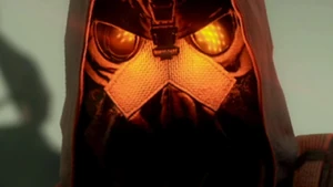 up-close view of Black Hand mask