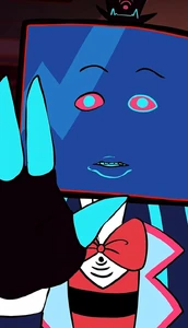 A "rotoscoped" Vox in a promotional short for the Alastor plush by YouTooz.