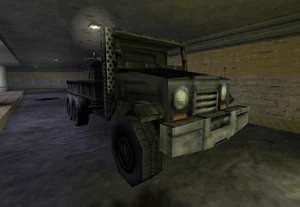 The Black Ops' truck with the warhead onboard.
