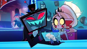 Vox mocking Charlie by showing her photos he took during their time together of her failing to prove any evidence that redemption was possible.