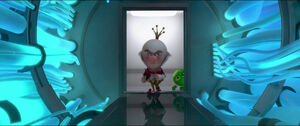 King Candy entering the tunnel to the CPU room.