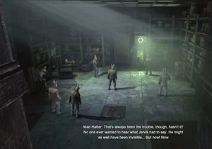 The Mad Hatter indoctrinating his victims.