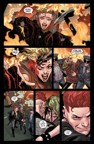 Skaar "comforting" Talia over the loss of her family, which he caused.