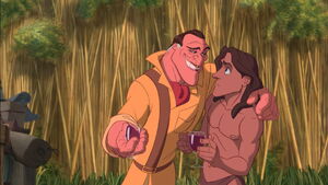 Clayton manipulating Tarzan's feelings for Jane, stating that if he shows them the apes, she'll stay in the jungle with him forever.