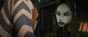 The two struck an agreement; Ventress would help prove Tano's innocence, and in return, Tano would try to convince the Jedi and Senate to pardon Ventress for her war crimes.