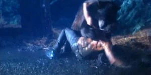 Deadlymovies leslieneilsonbear21.jpg (17 KB) Paul Jenson meeting his well-deserved fate being mauled to death to a grizzly bear.